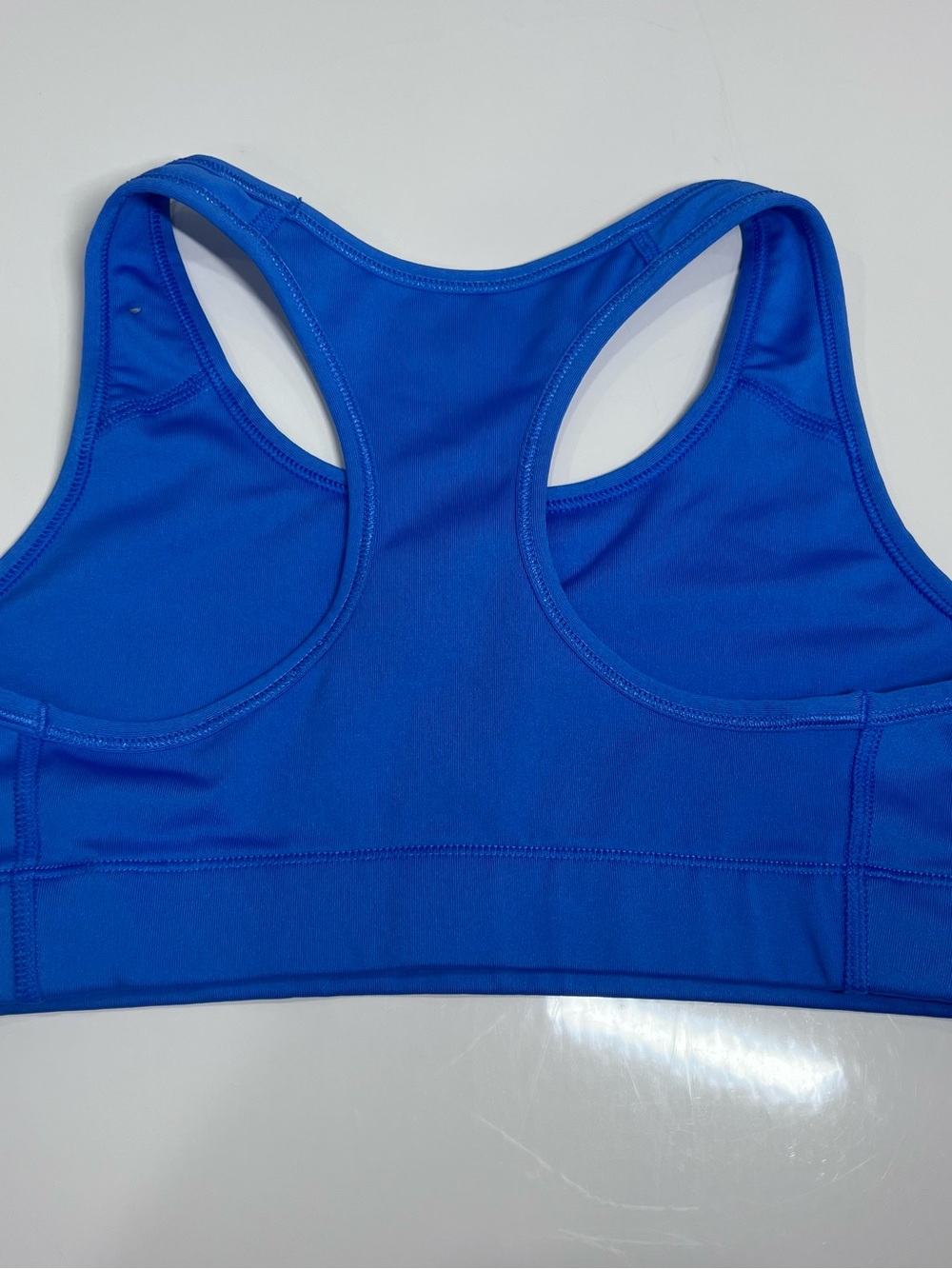 Nike Blue Racerback Sports Bra with Pink Swoosh - Picture 2 of 5